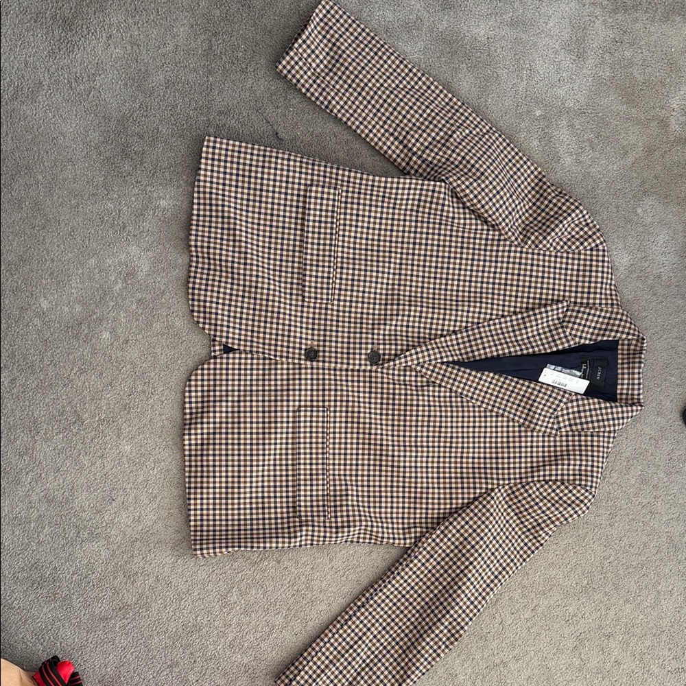 J. Crew Tan and Black Plaid Blazer